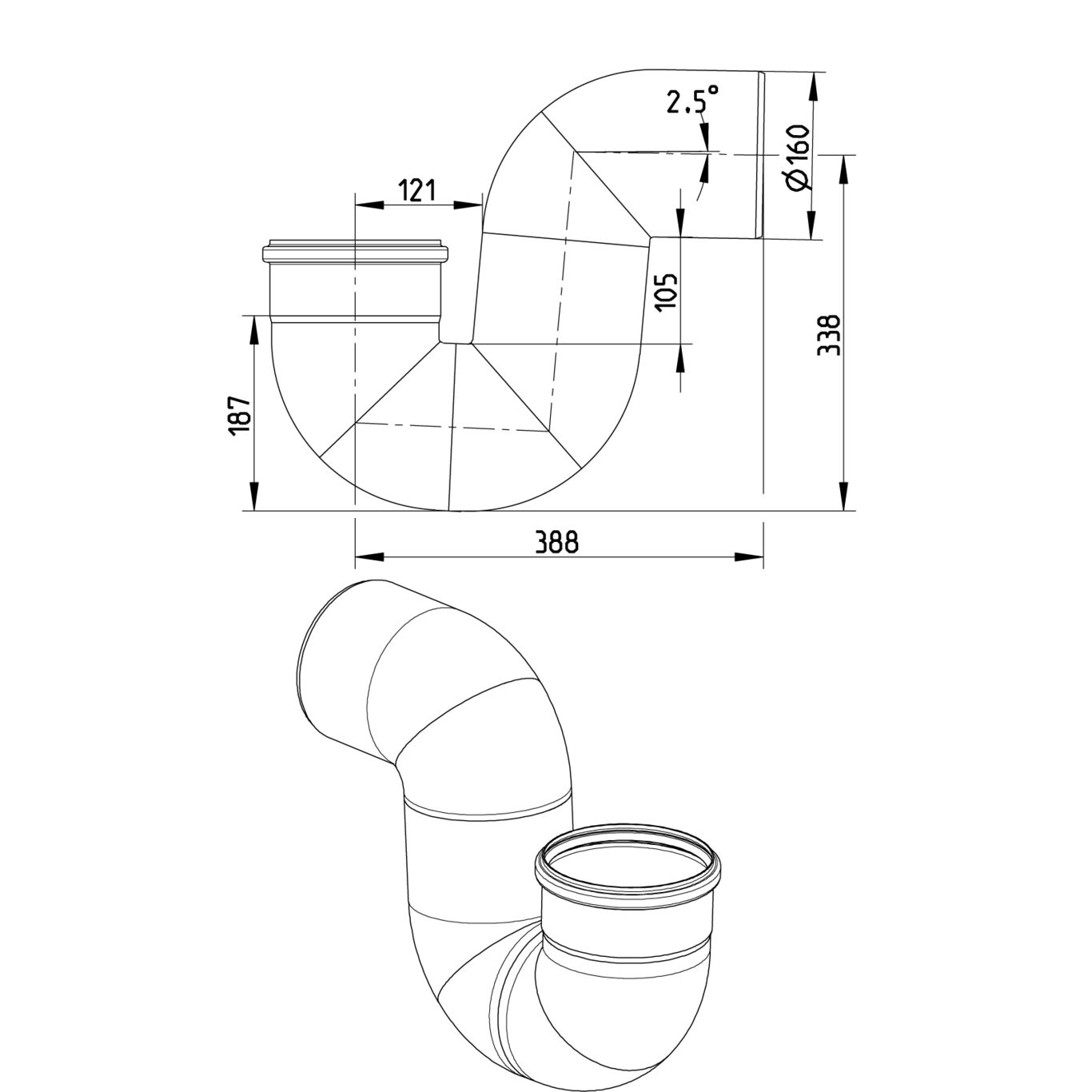 Line Drawing - Water trap-p