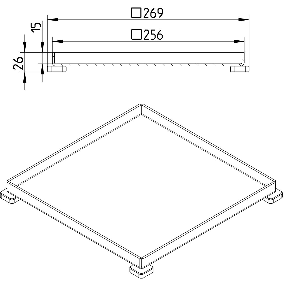 Line Drawing - Grating-Drain-300