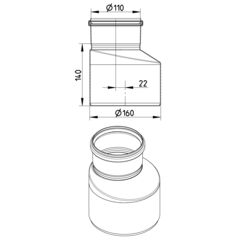 Line Drawing - Increaser-eccentric